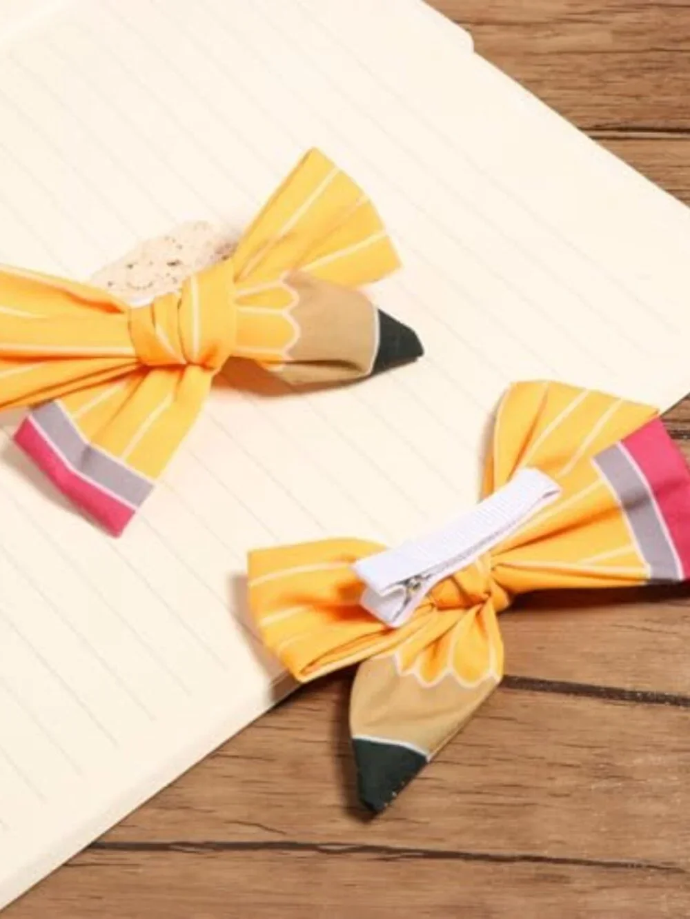 2 Pencil Hair Clips for Back to School, Plastic Crocodile Clip for Girls